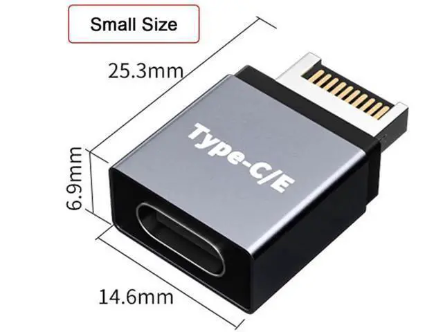 Alt view image 6 of 7 - USB3.1 Gen2 Type-E Male to USB-C Female Front Panel Adapter, Motherboard Internal Type-E Header to Reversible Type-C Port Expansion Converter