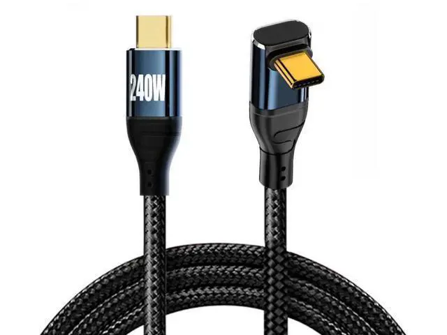 Alt view image 3 of 7 - 50CM Up & Down Angled USB-C to USB-C Cable, 240W 48V 5A Fast Charging Cord, 480Mbps USB 2.0 for Laptop, Tablet & Phone