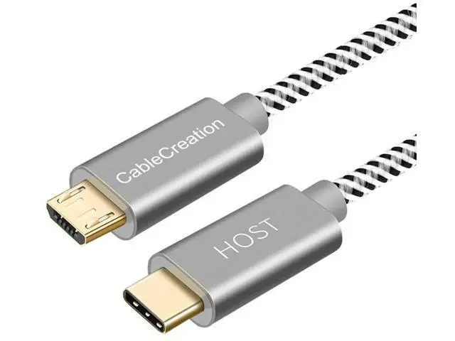 Main image of 3.3FT/1M Braided USB-C to Micro USB OTG Cable, 480Mbps Charging & Data Cord for Laptops, Smartphones & Chargers