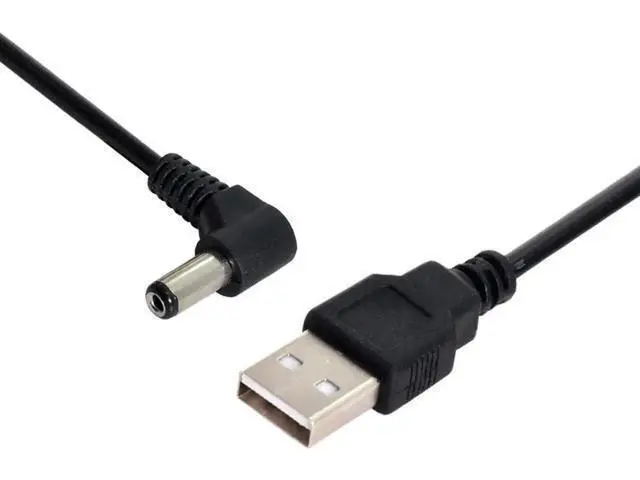 Alt view image 5 of 6 - 120CM Right-Angled USB2.0 A Male to 5.5×1.5mm DC Barrel Power Cable, 90 Degree 5V Charging Cord