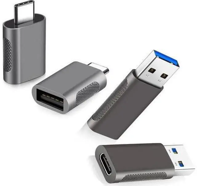 Main image of 4 Pack USB C & USB A Converter Adapters, 2×USB-C Male to USB-A Female + 2×USB-A Male to USB-C Female, Fast Charging & High Speed Data Transfer Plug for iPhone, iPad, Laptop, PC and USB-C Devices