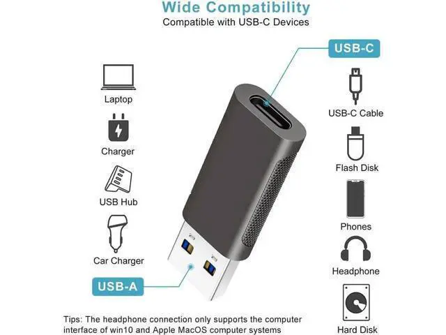 Alt view image 3 of 7 - 4 Pack USB C & USB A Converter Adapters, 2×USB-C Male to USB-A Female + 2×USB-A Male to USB-C Female, Fast Charging & High Speed Data Transfer Plug for iPhone, iPad, Laptop, PC and USB-C Devices