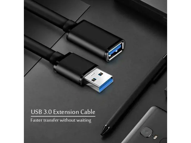 Alt view image 2 of 7 - 10FT USB 3.0 Male to Female Extension Cable, High Speed Data Transfer Cord for Smart TV, PS4, Xbox One & External SSD