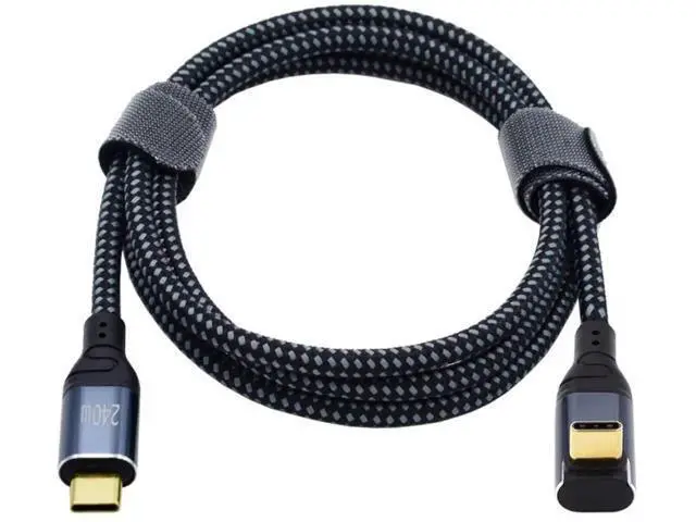 Alt view image 3 of 6 - 0.5M Upward 90 Degree USB-C to USB-C Cable, 240W 48V5A PD Fast Charging & 480Mbps USB2.0 Data Cord Backward Compatible with 100W Charging
