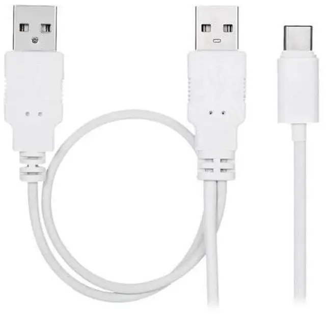 Main image of USB3.1 Type-C to Dual USB-A Male Y Splitter Cable | Extra Power Supplement for External Hard Drive & Smartphones