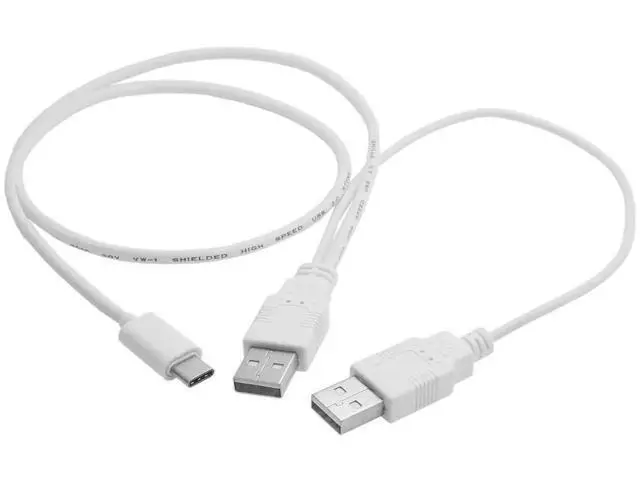 Alt view image 3 of 6 - USB3.1 Type-C to Dual USB-A Male Y Splitter Cable | Extra Power Supplement for External Hard Drive & Smartphones