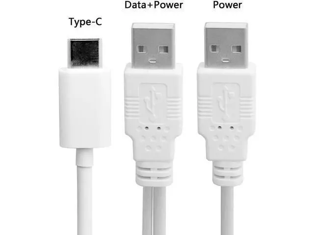Alt view image 5 of 6 - USB3.1 Type-C to Dual USB-A Male Y Splitter Cable | Extra Power Supplement for External Hard Drive & Smartphones