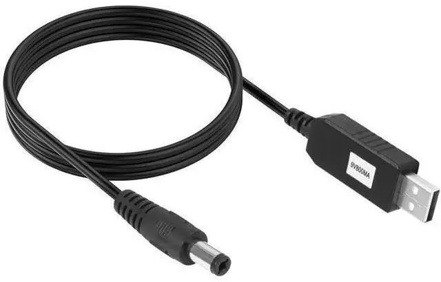 Main image of 1M/3.3FT USB to DC 5.5x2.1mm Step Up Cable, DC 5V to 9V Voltage Converter Cord Max 800mA for Fan, LED Light, Router & Speaker