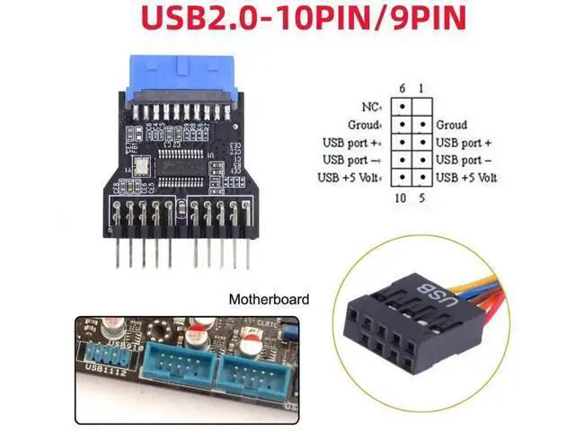 Alt view image 4 of 7 - Motherboard USB3.0 19Pin Header to Dual USB2.0 9Pin Female Splitter Cable, 1-to-2 Internal USB Port Multiplier Adapter
