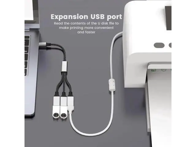 Alt view image 4 of 7 - 0.8FT USB-C Male to Dual USB-A 2.0 Female OTG Splitter Hub, 2-Port Type-C to Double USB-A Adapter for Phone, Laptop & Game Console