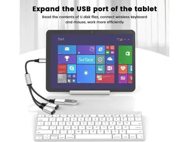 Alt view image 6 of 7 - 0.8FT USB-C Male to Dual USB-A 2.0 Female OTG Splitter Hub, 2-Port Type-C to Double USB-A Adapter for Phone, Laptop & Game Console