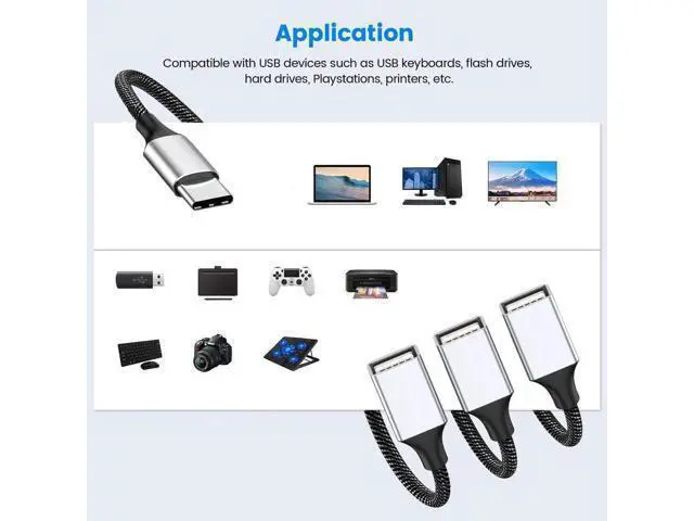Alt view image 7 of 7 - 0.8FT USB-C Male to Dual USB-A 2.0 Female OTG Splitter Hub, 2-Port Type-C to Double USB-A Adapter for Phone, Laptop & Game Console