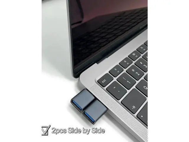 Alt view image 4 of 6 - 3-Pack Grey USB3.2 Gen2 10Gbps USB-C Male to USB-A Female Adapter, Type-C to USB-A Converter for MacBook, Laptops & Thunderbolt 3/4 Devices