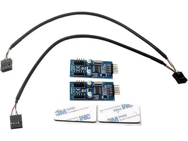Alt view image 2 of 5 - 30CM Internal USB2.0 9Pin Header Splitter Cable, 1-to-4 Hub Adapter (1 Male to 2 Male Mainboard USB 2.0 Header Extension Cord)