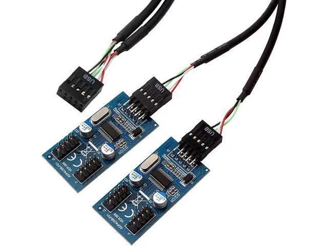Alt view image 4 of 5 - 30CM Internal USB2.0 9Pin Header Splitter Cable, 1-to-4 Hub Adapter (1 Male to 2 Male Mainboard USB 2.0 Header Extension Cord)
