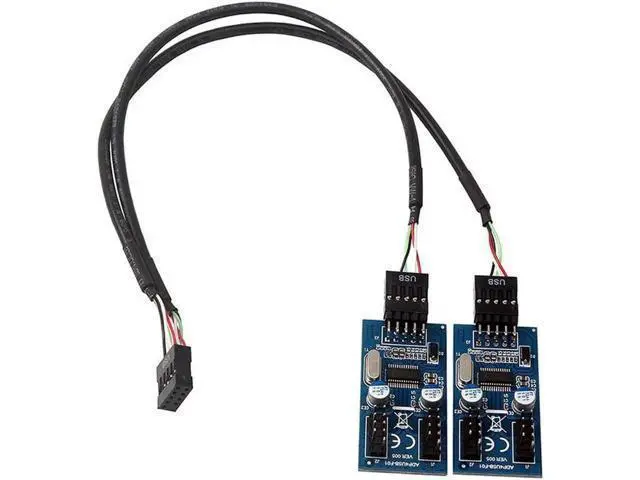 Alt view image 5 of 5 - 30CM Internal USB2.0 9Pin Header Splitter Cable, 1-to-4 Hub Adapter (1 Male to 2 Male Mainboard USB 2.0 Header Extension Cord)