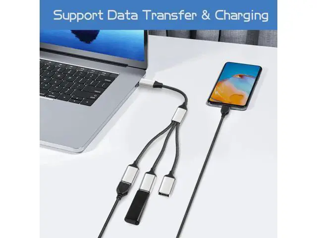 Alt view image 6 of 6 - 20CM USB-C OTG Y Splitter Cable, USB 3.0 Type C Male to 3-Port USB A Female Multiport Hub for Car, Laptop & PC