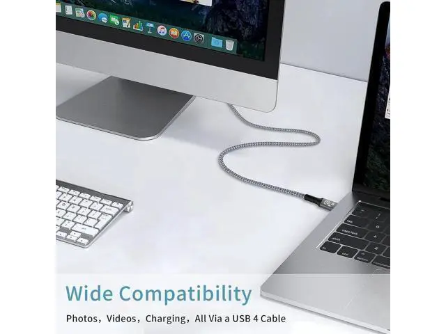 Alt view image 6 of 7 - 1.6FT 240W USB4 USB-C to USB-C Cable | 40Gbps, 8K/5K@60Hz Video, Thunderbolt 3/4 Compatible for MacBook, eGPU & Docking Station