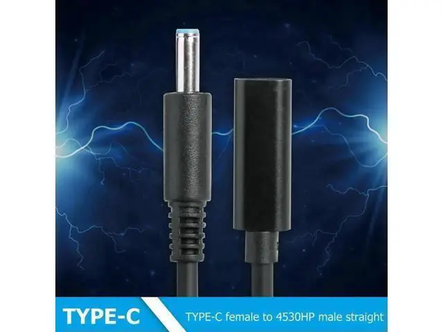 Alt view image 3 of 3 - PD USB Type C Female to 4.5x3.0mm DC Jack Charger Adapter Cable for HP Laptop