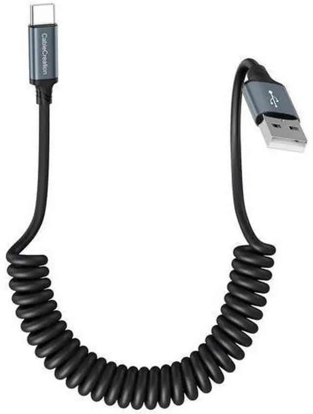 Main image of Coiled USB A to USB-C Charging & Data Cable | Car-Use Cord for CarPlay & Android Auto, Compatible with iPhone 15/16, Samsung S24/S23, Pixel & Tablets