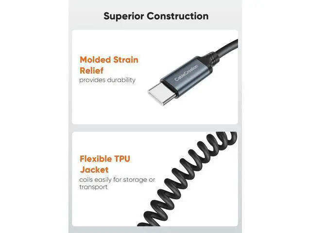 Alt view image 3 of 7 - Coiled USB A to USB-C Charging & Data Cable | Car-Use Cord for CarPlay & Android Auto, Compatible with iPhone 15/16, Samsung S24/S23, Pixel & Tablets