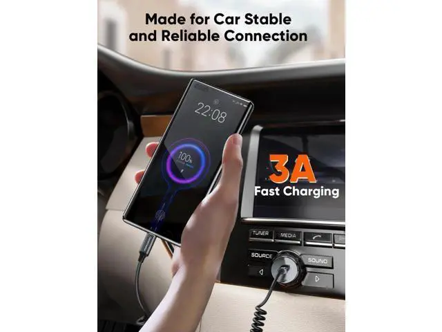 Alt view image 6 of 7 - Coiled USB A to USB-C Charging & Data Cable | Car-Use Cord for CarPlay & Android Auto, Compatible with iPhone 15/16, Samsung S24/S23, Pixel & Tablets
