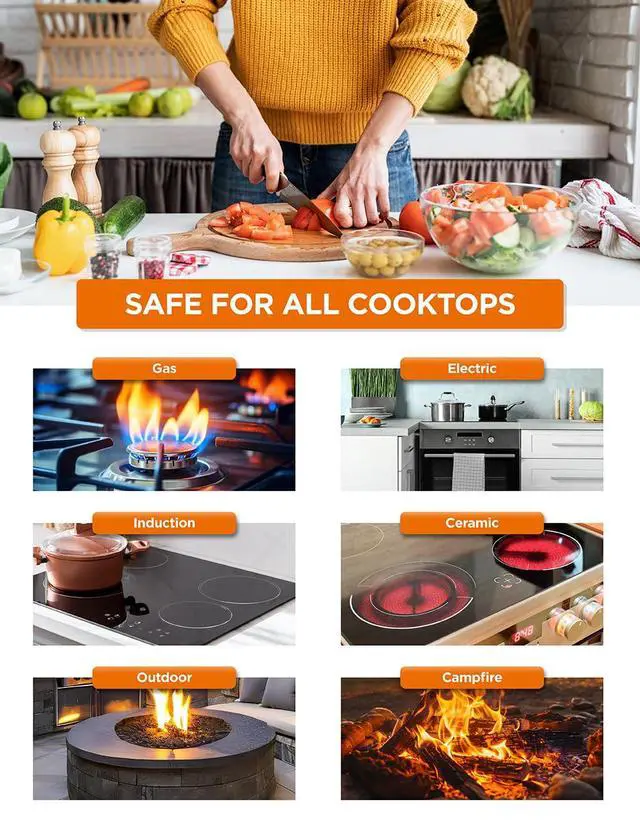Alt view image 5 of 7 - Commercial CHEF 12" Carbon Steel Skillet, Non Stick Frying Pan with Ceramic Coating, Safe for Any Cooktop, Oven or Grill, Lighter and Cools Faster than Cast Iron