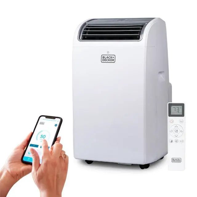 Alt view image 2 of 7 - BLACK+DECKER Smart Portable Air Conditioner with Heat, 12,000 BTU (8,350 BTU SACC) Cooling, 10,500 BTU Heating for Rooms up to 550 Sq. Ft., Follow Me Remote, BPACT12HWT, White