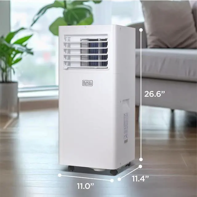 Alt view image 6 of 7 - BLACK+DECKER Portable Air Conditioner, 8,500 BTU (5,100 BTU SACC) for Rooms Up To 350 Sq. Ft., Portable AC with Full Function Remote Control & Window Kit, BPACT05SM, White