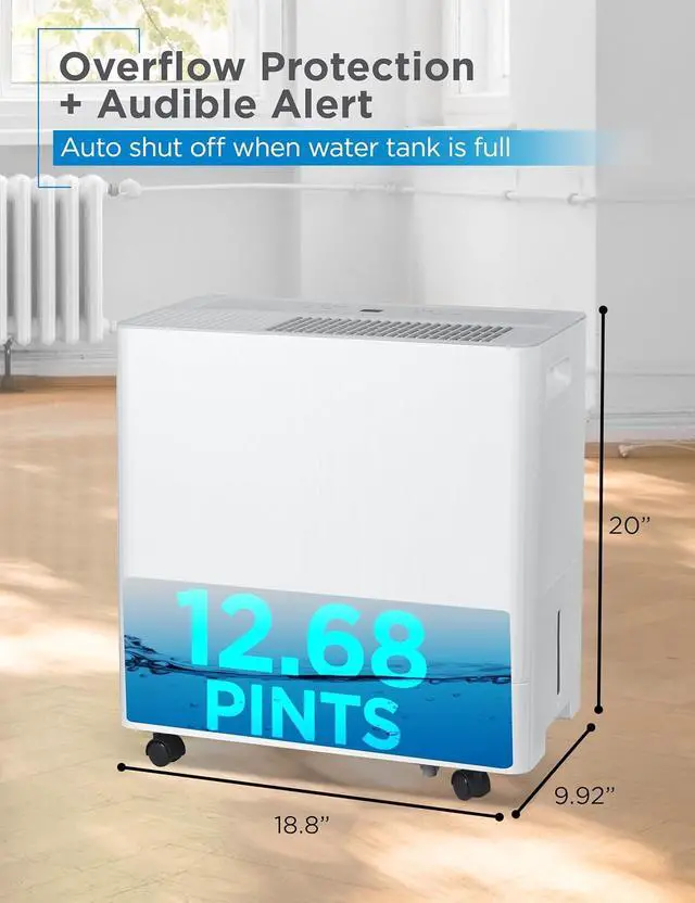 Alt view image 4 of 7 - BLACK+DECKER 50-Pint Portable Dehumidifier with Built-in Pump, Dehumidifier with Pump for up to 4500 Sq. Ft., For Home and Large Spaces, Removable Bucket and Drain Hoses Included, BD50PMWSA, White
