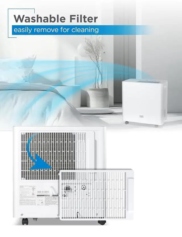 Alt view image 7 of 7 - BLACK+DECKER 50-Pint Portable Dehumidifier with Built-in Pump, Dehumidifier with Pump for up to 4500 Sq. Ft., For Home and Large Spaces, Removable Bucket and Drain Hoses Included, BD50PMWSA, White
