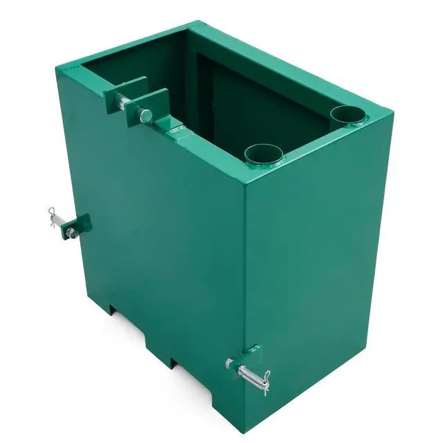 Alt view image 7 of 7 - Patikuin Heavy-Duty 3 Point Ballast Box for Category 1 Tractors, 800 Lbs Capacity, 5 Cu.ft Steel Loader Attachment with Sliding Door, Green