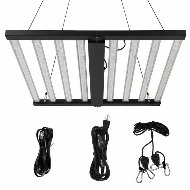 Main image of Patikuin 600W 8-Bar LED Grow Light, Dimmable Full Spectrum, Foldable Design for 4x4 ft Coverage, 120V Commercial Plant Light