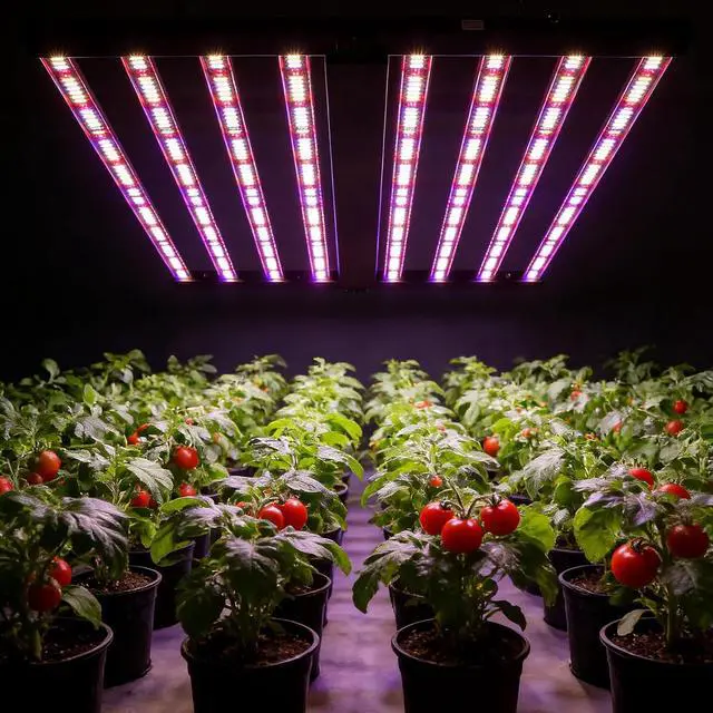 Alt view image 5 of 7 - Patikuin 600W 8-Bar LED Grow Light, Dimmable Full Spectrum, Foldable Design for 4x4 ft Coverage, 120V Commercial Plant Light