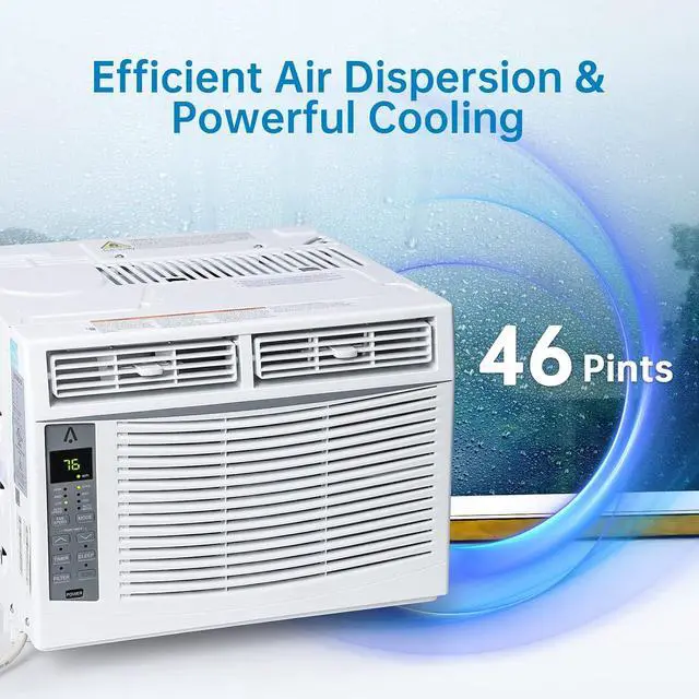 Alt view image 4 of 7 - Window Air Conditioner 5000 BTU, Window AC Unit Cools Up to 250 Square Feet, Cool and Fan Functions with Remote Control, 3 Cooling Speeds, Installation Kit,Quiet Operation, for Small Room, White