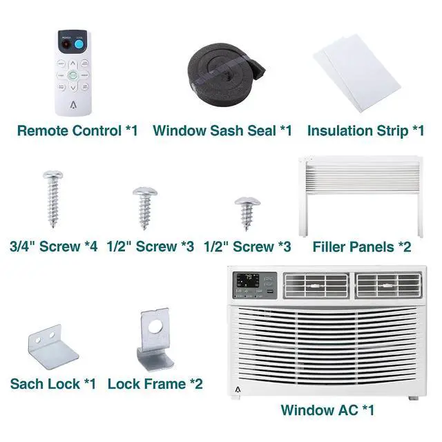 Alt view image 2 of 7 - Window Air Conditioner, 3-in-1 Cooling Dehumidifier Fan, Timer Sleep ECO Mode, Installation Kit