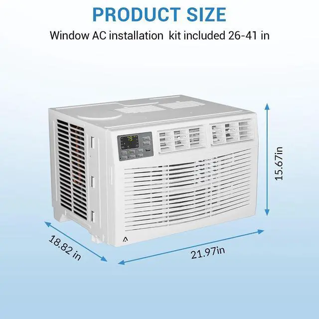 Alt view image 3 of 7 - Window Air Conditioner, 3-in-1 Cooling Dehumidifier Fan, Timer Sleep ECO Mode, Installation Kit