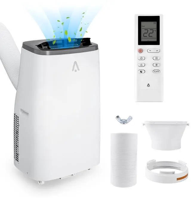 Main image of 14000 BTU Portable Air Conditioners for Room Cooling Up to 750 Sq. Ft, 3 In 1 Mobile Indoor AC Units with Dehumidifier & Fan, Remote Control, Sleep Mode, 24H Timer, Window Vent Kit (White+Gray)