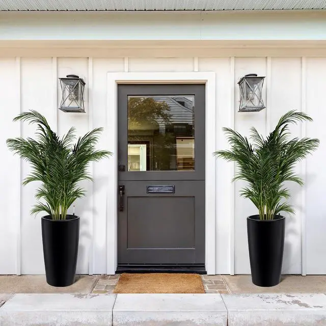 Alt view image 6 of 6 - Patikuin Set of 2 Tall Outdoor Planters, 30" Large Self-Watering Plant Pots with Water Level Monitor & Inner Bucket, Automatic Watering for Porch Patio Backyard Home Decor