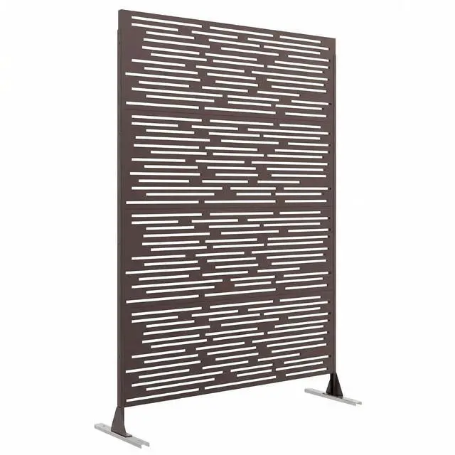 Main image of Patikuin Freestanding Metal Privacy Screen Rustproof Decorative Outdoor Fence Panel, Copper Coin Pattern, Easy Assembly Privacy Divider for Patio Garden Balcony Indoor