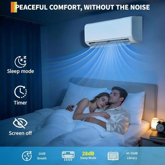 Alt view image 7 of 7 - Split Air Conditioner, SEER2 22, 12000BTU, 115V, 2.0 Wifi