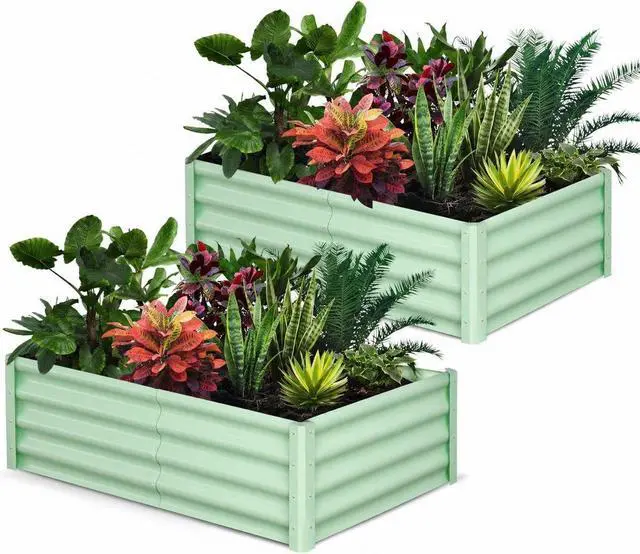 Main image of Patikuin Durable Galvanized Steel Raised Garden Bed Kit, Large 8x4x2FT Outdoor Planter Box with Open Base for Vegetables, Flowers & Herbs