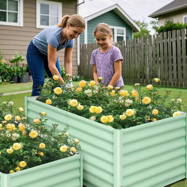 Alt view image 4 of 7 - Patikuin Durable Galvanized Steel Raised Garden Bed Kit, Large 8x4x2FT Outdoor Planter Box with Open Base for Vegetables, Flowers & Herbs