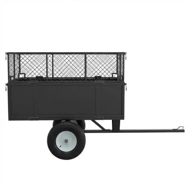 Main image of patikuin Heavy Duty Utility Dump Cart 750 lbs Capacity, 17 Cu.Ft Steel Trailer, Collapsible Mesh Sides, Pneumatic Tires, Tow-Behind Wagon for Lawn Tractor, ATV, UTV Versatile for Yard, Lawn &