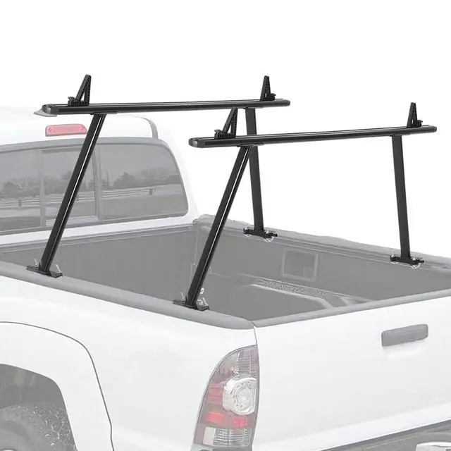 Main image of Heavy Duty Adjustable Aluminum Truck Ladder Rack for Pickup Bed 1000 lbs Capacity, 35-71 Inch, Global No-Drill Fit, 8 J-Bolts, Iron Legs Fits Ford, Chevrolet, Toyota, RAM, Kayaks, Ladders,