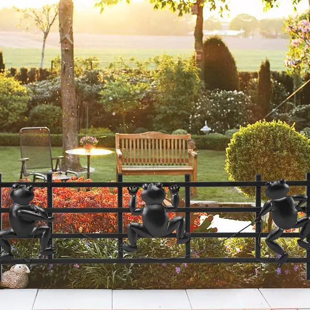 Alt view image 2 of 7 - Patikuin Frog Design Metal Garden Fence Panels, 15 Pack Rustproof Animal Barrier, No-Dig Decorative Landscape Edge for Patio, Yard, Flower Beds