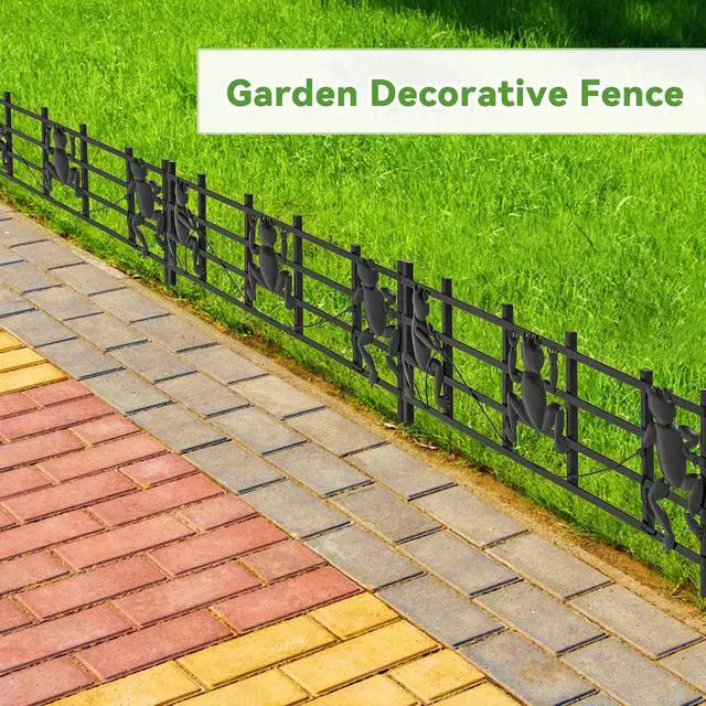 Alt view image 5 of 7 - Patikuin Frog Design Metal Garden Fence Panels, 15 Pack Rustproof Animal Barrier, No-Dig Decorative Landscape Edge for Patio, Yard, Flower Beds
