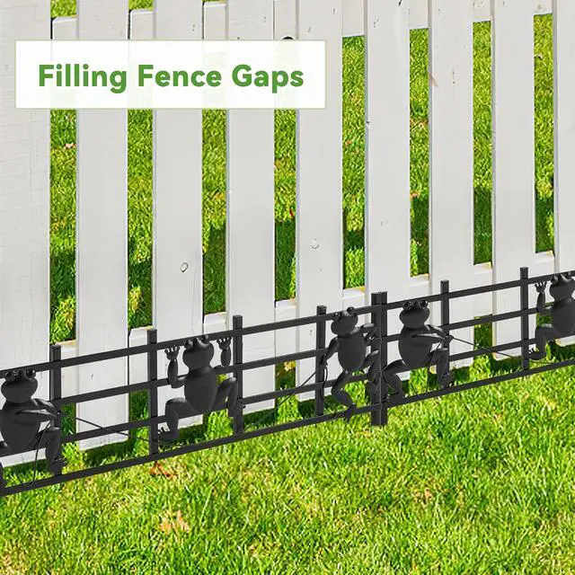 Alt view image 7 of 7 - Patikuin Frog Design Metal Garden Fence Panels, 15 Pack Rustproof Animal Barrier, No-Dig Decorative Landscape Edge for Patio, Yard, Flower Beds