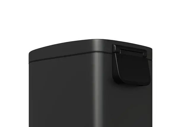 Alt view image 5 of 7 - Patikuin 13 gal & 2.6 gal Metal Trash Can Combo Set, Stainless Steel Step-on Garbage Can with Soft-Close Lid, Removable Inner Bucket, Slim Design for Kitchen & Bathroom, Black