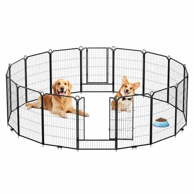 Main image of Patikuin Heavy Duty Anti-Rust Metal Dog Playpen, 16 Panel Exercise Fence with Gate, Collapsible Portable Pet Pen for Indoor/Outdoor, 40" Heights